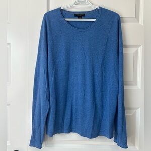 Banana Republic Silk Linen Men's Heather Blue Long Sleeve Tee